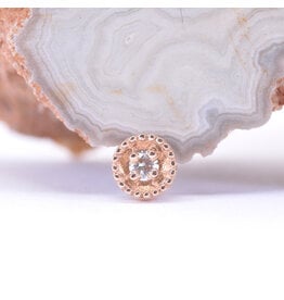 BVLA Round Harlequin Diamond Rose Gold 16g Threaded End