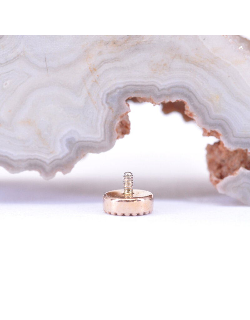 BVLA Round Harlequin with Genuine VS Diamond in 14k Rose Gold 16g Threaded End by BVLA!