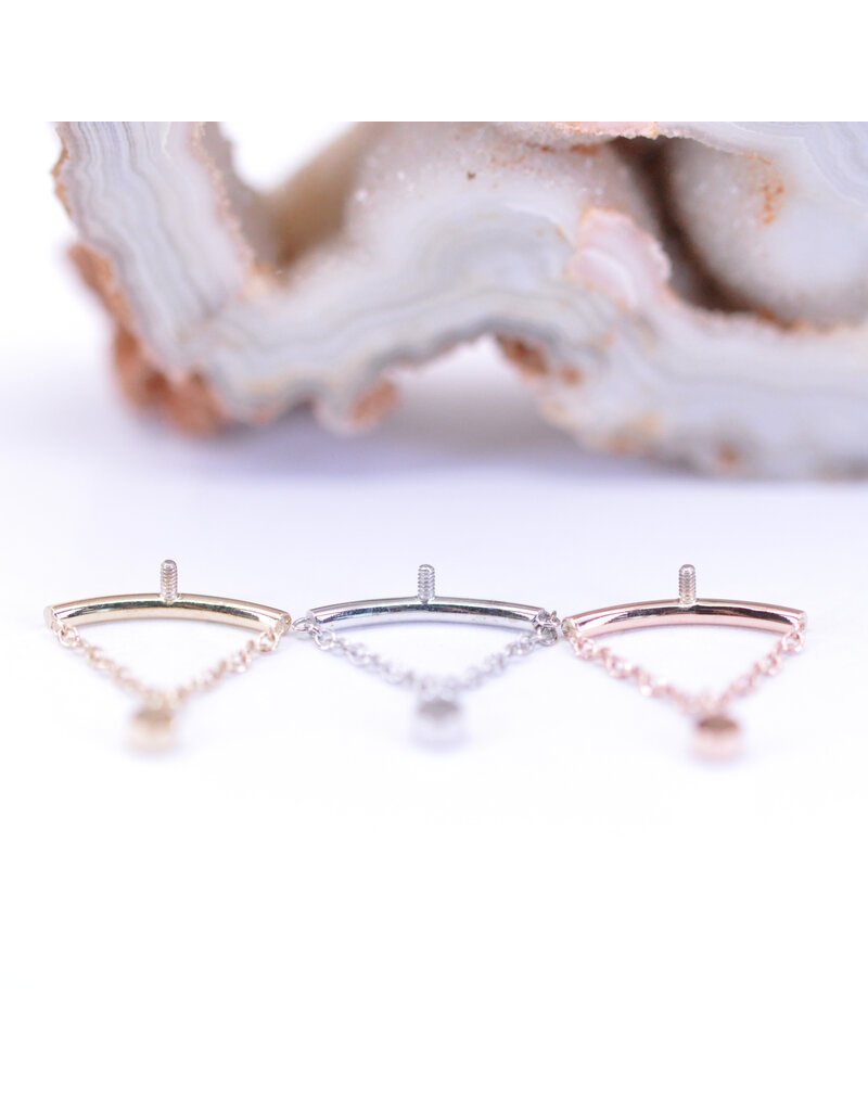 BVLA Kori 16g Threaded Ends with 2mm Genuine Diamond Bezel in 14k Gold by BVLA!