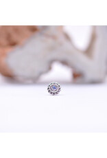 BVLA Mini Raine with Rainbow Moonstone Cabochon in 14k White Gold Threadless End by BVLA!