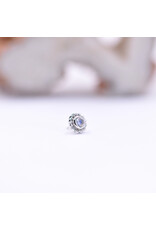 BVLA Mini Raine with Rainbow Moonstone Cabochon in 14k White Gold Threadless End by BVLA!