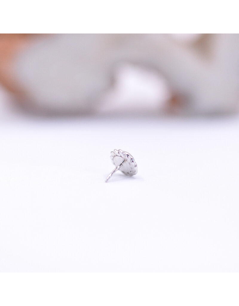 BVLA Mini Raine with Rainbow Moonstone Cabochon in 14k White Gold Threadless End by BVLA!