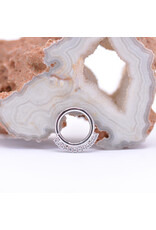 BVLA 16g 5/16" Dahlia Seam Ring with CZ in 14k White Gold by BVLA!