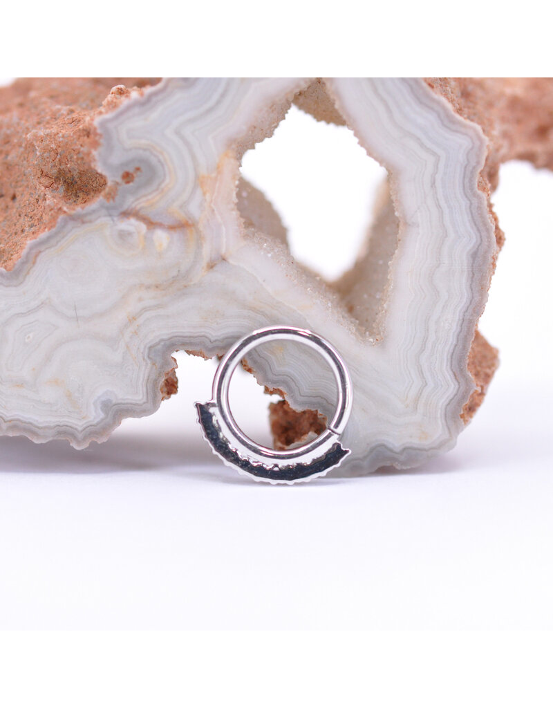 BVLA 16g 5/16" Dahlia Seam Ring with CZ in 14k White Gold by BVLA!