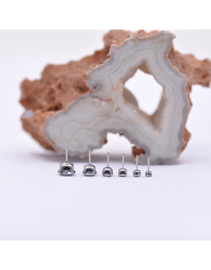 Neometal Light Chrome CZ Prong Titanium Threadless Ends by Neometal