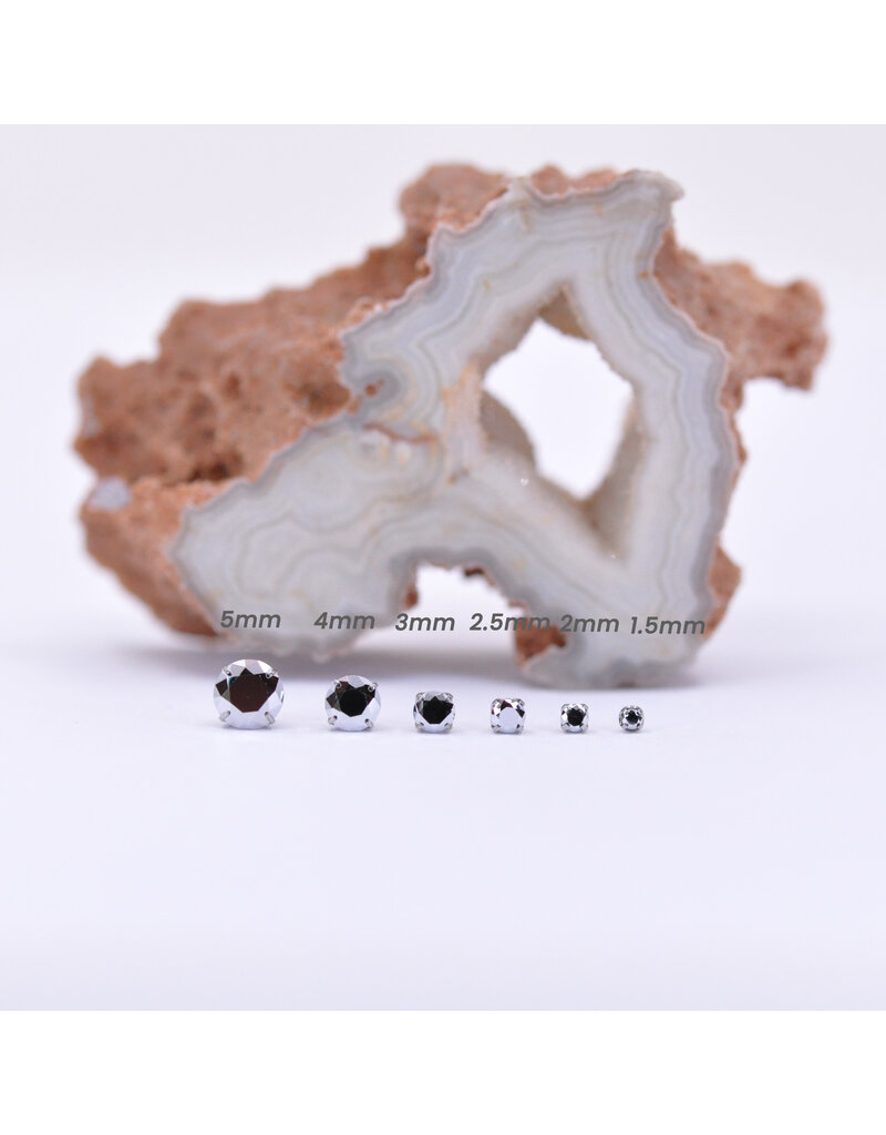 Neometal Light Chrome CZ Prong Titanium Threadless Ends by Neometal