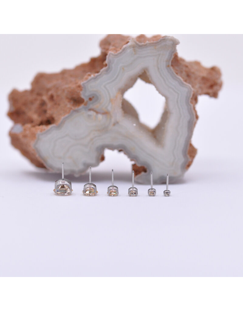 Neometal Champagne CZ Prong Titanium Threadless Ends by Neometal
