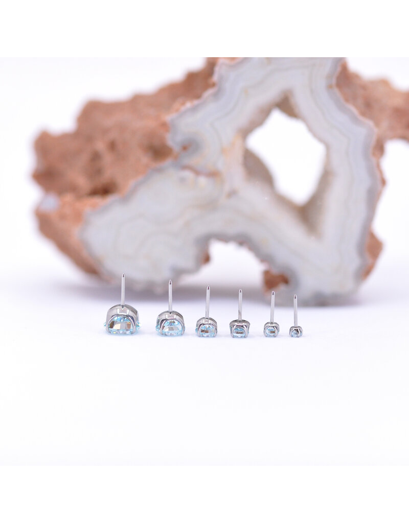 Neometal Frosty Mint CZ Prong Titanium Threadless Ends by Neometal