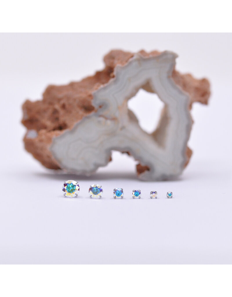 Neometal Aurora Borealis CZ Prong Titanium Threadless Ends by Neometal