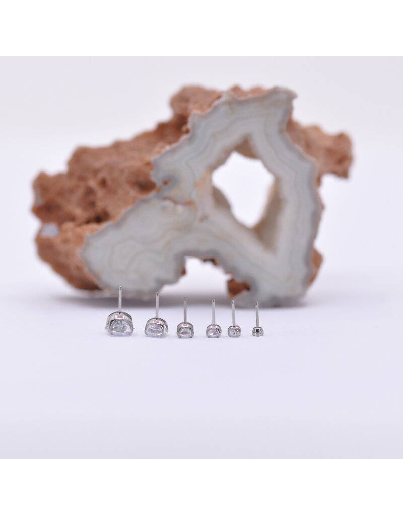 Neometal Aurora Borealis CZ Prong Titanium Threadless Ends by Neometal