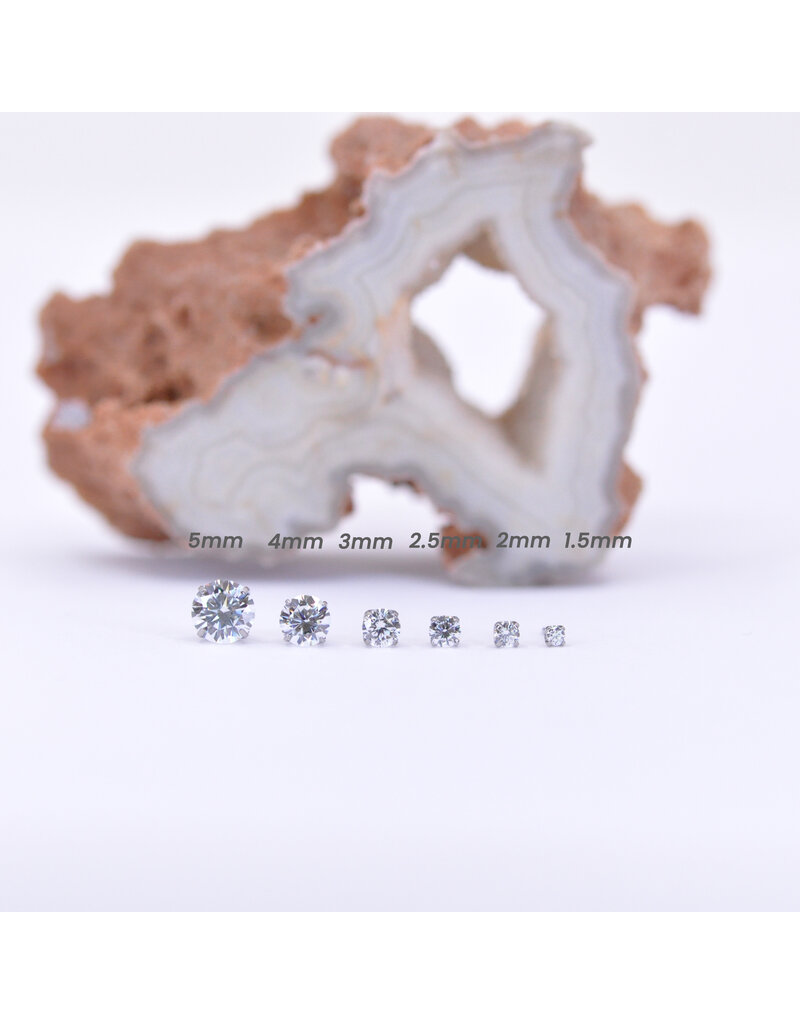Neometal CZ Prong Titanium Threadless Ends by Neometal