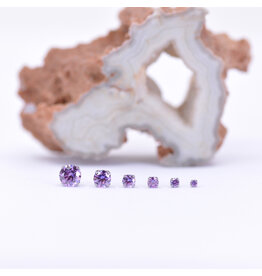 Neometal Fancy Purple CZ Prong Titanium Threadless Ends