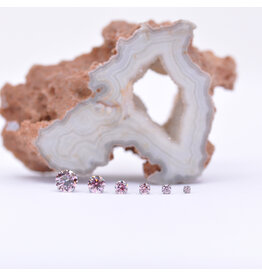 Neometal Morganite CZ Prong Titanium Threadless Ends