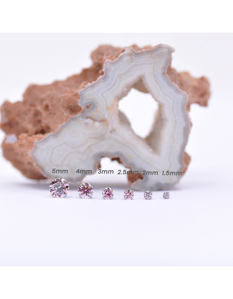 Neometal Morganite CZ Prong Titanium Threadless Ends by Neometal