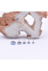 Neometal Capri Blue Opal #05 Cabochon Titanium Threadless Ends by Neometal