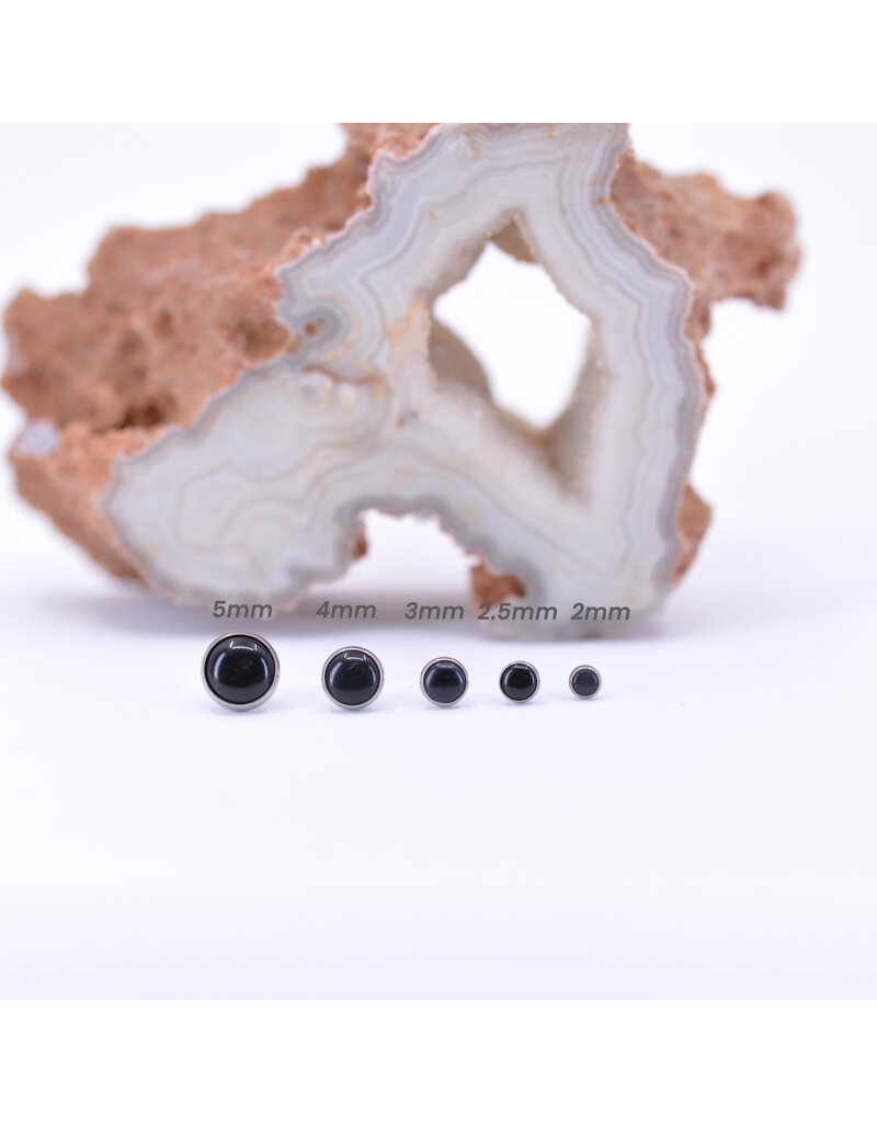 Neometal Onyx Cabochon Titanium Threadless Ends by Neometal