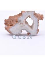 Neometal White Opal Cabochon Titanium Threadless Ends by Neometal