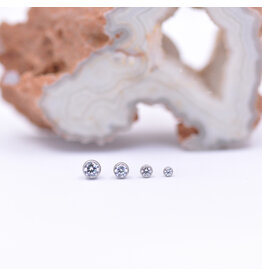 Neometal CZ Bezel Titanium Threadless Ends