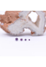 Neometal Fancy Purple CZ Bezel Titanium Threadless Ends by Neometal
