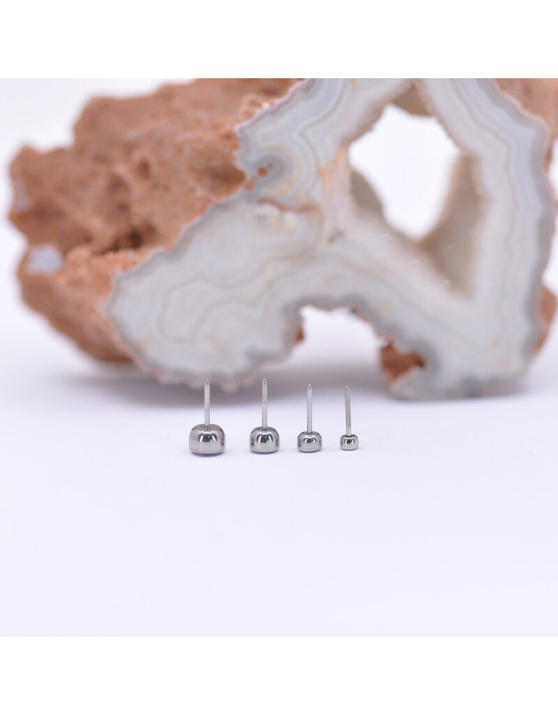 Neometal Fancy Purple CZ Bezel Titanium Threadless Ends by Neometal