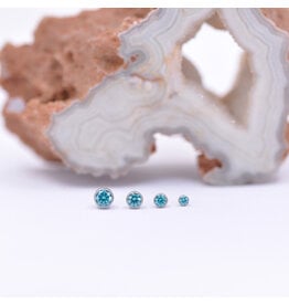 Neometal Mint Green CZ Bezel Titanium Threadless Ends