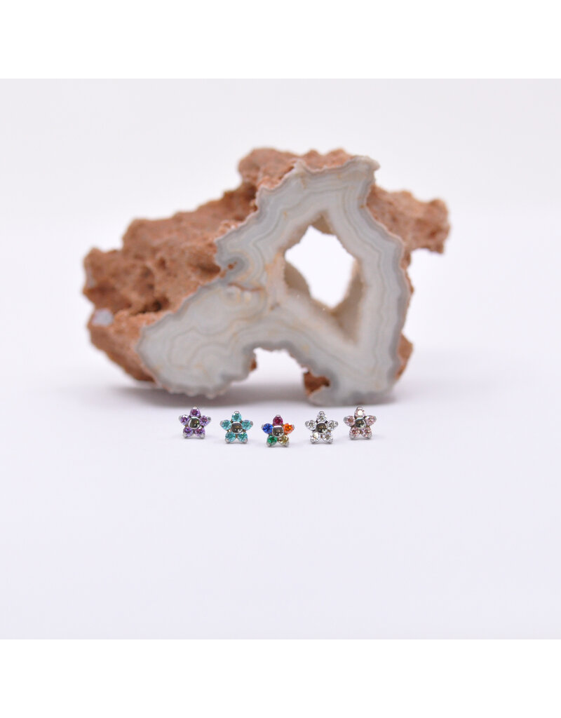 Neometal Flower Titanium Threadless Ends by Neometal