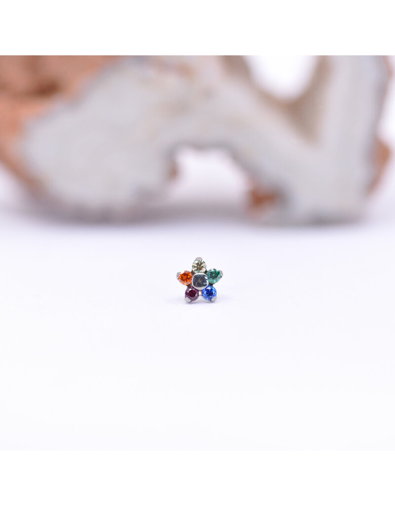 Neometal Flower Titanium Threadless Ends by Neometal