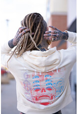 Logo Font Skull and Gems Cropped Pull Over Hoodies