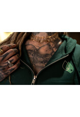 Logo Font Skull and Gems Zip Up Hoodies - Alpine Green