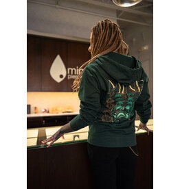 Alpine Green Skull and Gems Zip Up Hoodies