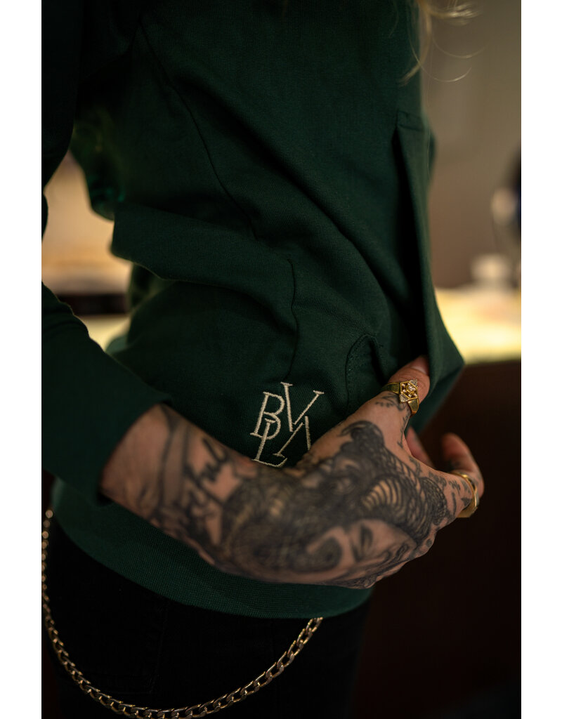 Logo Font Skull and Gems Zip Up Hoodies - Alpine Green