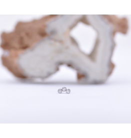 Neometal Titanium Threadless Petite 3 Gem Curved Cluster CZ