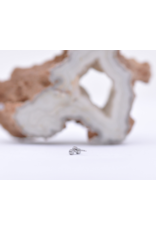 Neometal Titanium Threadless Petite 3 Gem Curved Cluster CZ