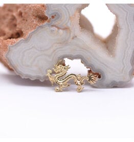 BVLA Fei Long Lrg Dragon 16x10mm Left Facing 16g Threaded End 14k Yellow Gold