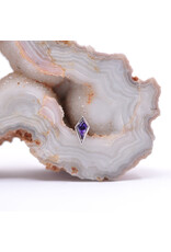 BVLA Pan 16g Threaded End 14k White Gold Amethyst
