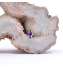 BVLA Pan 16g Threaded End 14k White Gold Amethyst
