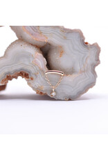 BVLA Kendall Round Prong Cz Charm 1/4 Curved Bar Cable Chain 16g Threadless End 14k Gold