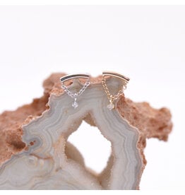 BVLA Kendall Cz Charm 14k Gold Threadless Ends by BVLA