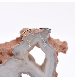 BVLA Kendall Cz Charm 14k Gold Threaded Ends by BVLA