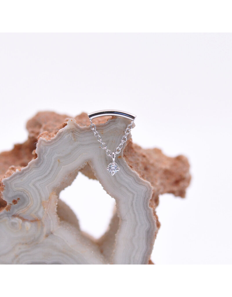 BVLA Kendall 2mm Round Prong Cz Charm Cable Chain 16g Threaded End 14k Gold