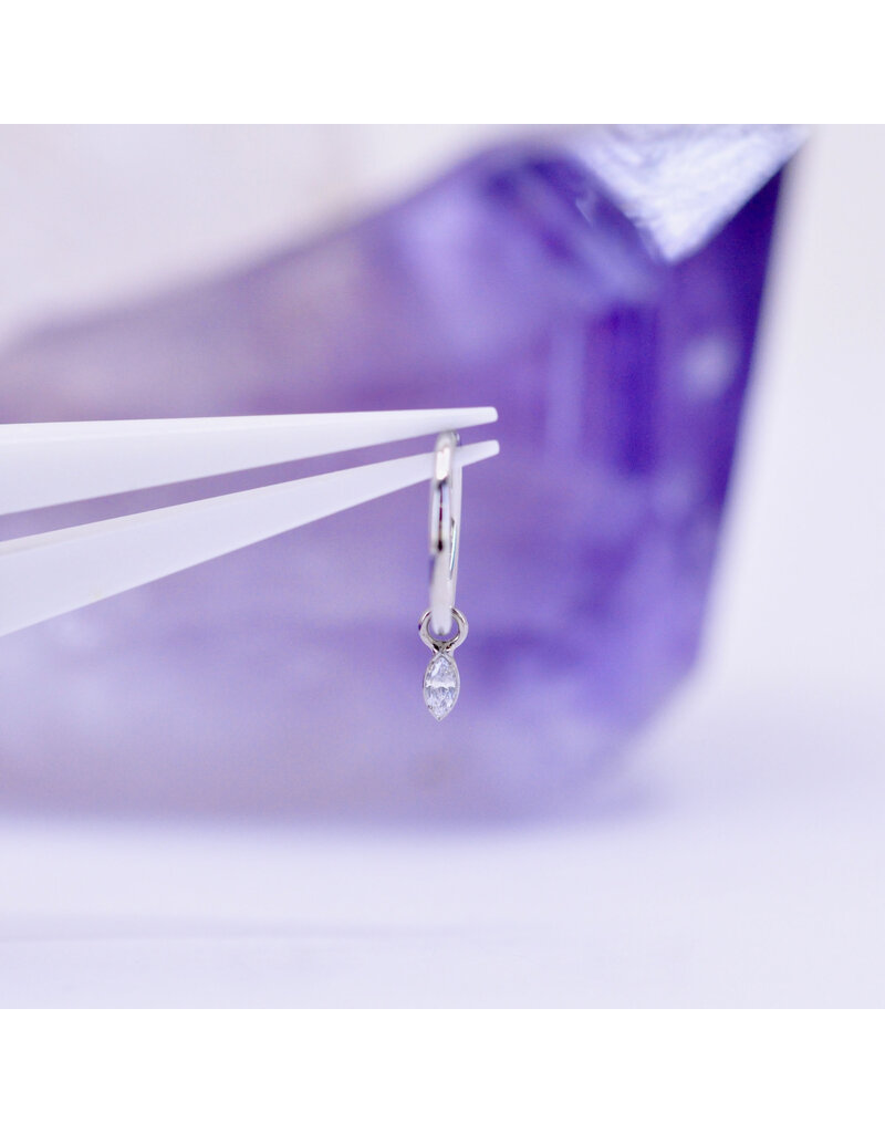 Anatometal Marquise Bezel Cz Charm Titanium 3x1.5mm