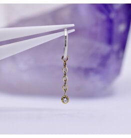 Anatometal 16g 2mm Cz Bezel Chain Charm Titanium Anodized Gold