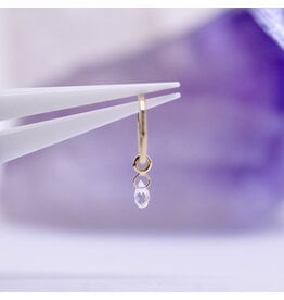 BVLA Briolette Charm 14k Gold Yellow 4x2mm Crystal Quartz