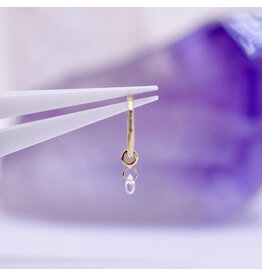 BVLA Briolette Charm 14k Gold Yellow 3x1.5mm Crystal Quartz