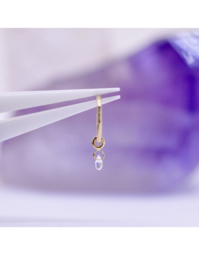 BVLA Briolette Charm 14k Gold Yellow 3x1.5mm Crystal Quartz
