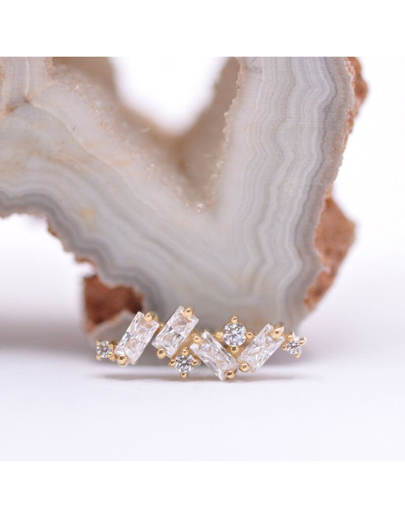 BVLA Genesis with CZ in 14k Gold 16g Threaded Ends by BVLA!