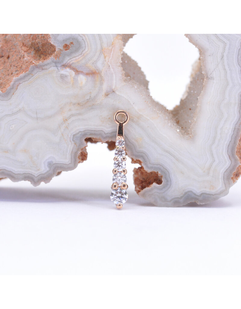 BVLA Grad 5 16g Charm CZ 14k Rose Gold