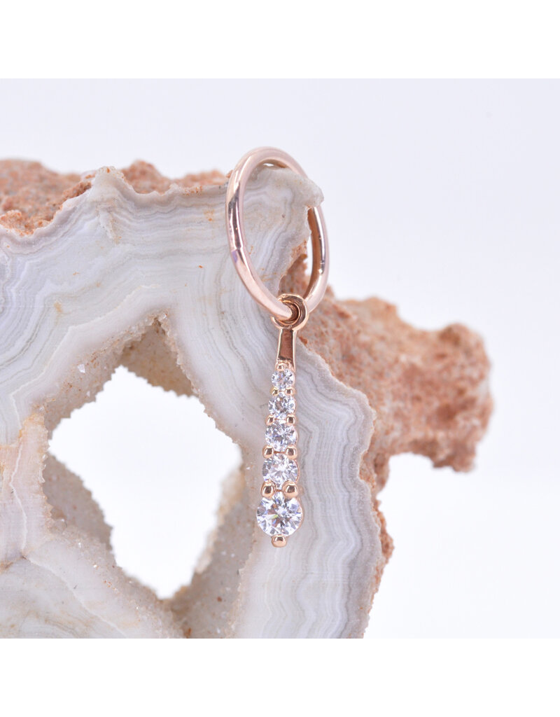 BVLA Grad 5 16g Charm CZ 14k Rose Gold