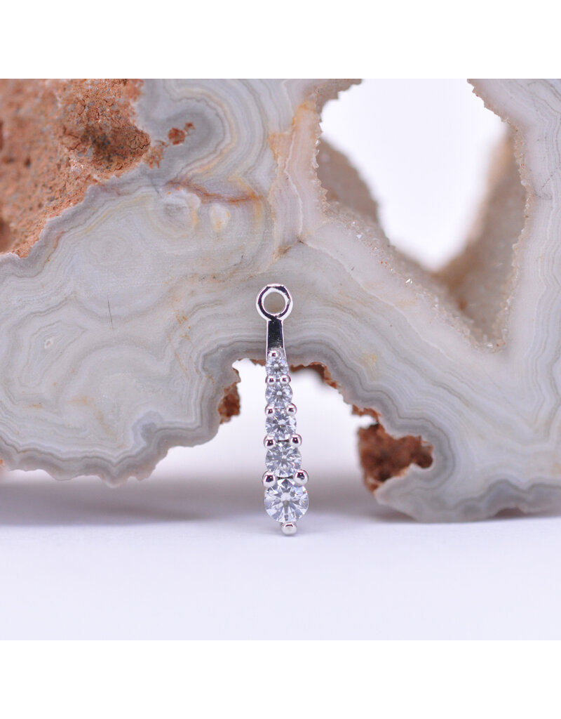 BVLA Grad 5 16g Charm CZ 14k White Gold