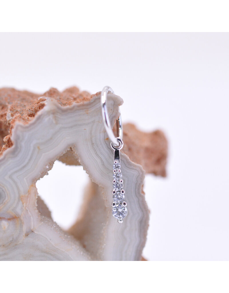 BVLA Grad 5 16g Charm CZ 14k White Gold